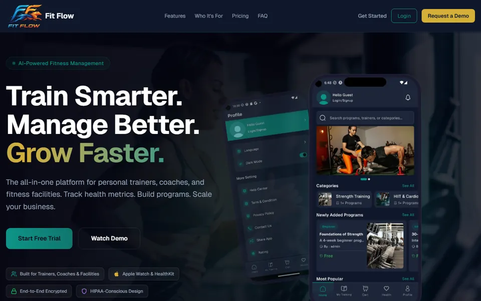 FitFlow interface screenshot