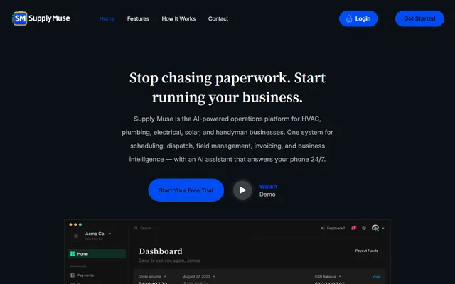 SupplyMuse interface screenshot
